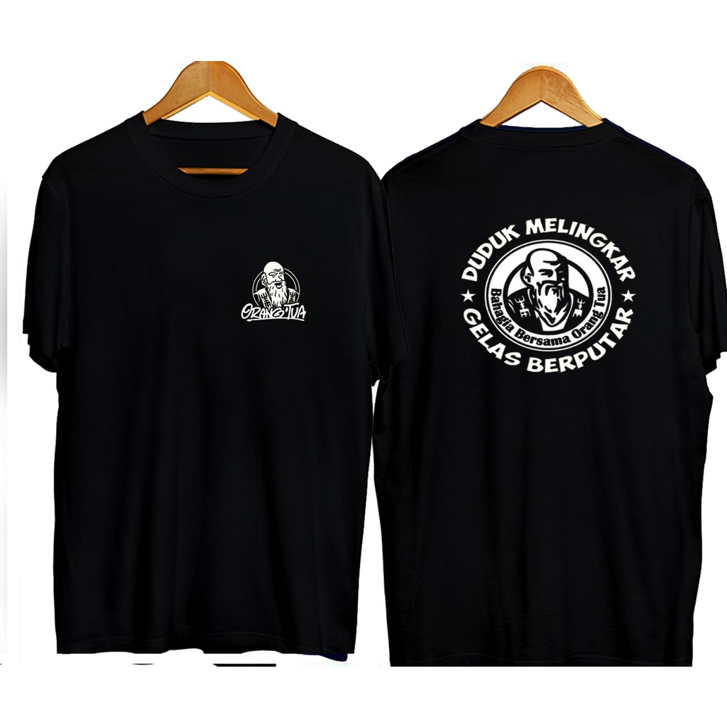 Orang Tua Anggur Merah Gelas Berputar Pria keren Distro Depan Belakang murah COD Kaos terbaru terkin