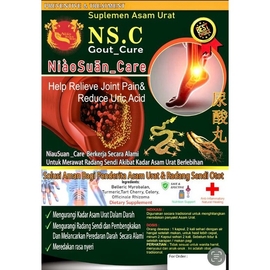 

Jamu Herbal Niao Suan Care Solusi Tepat Bagi Penderita Asam Urat (Ecer)