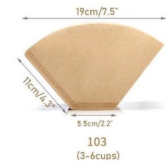 BESAR UK 103 KERTAS FILTER DRIP COFFEE FILTER PAPER 3TO6CUP ISI 100PCS