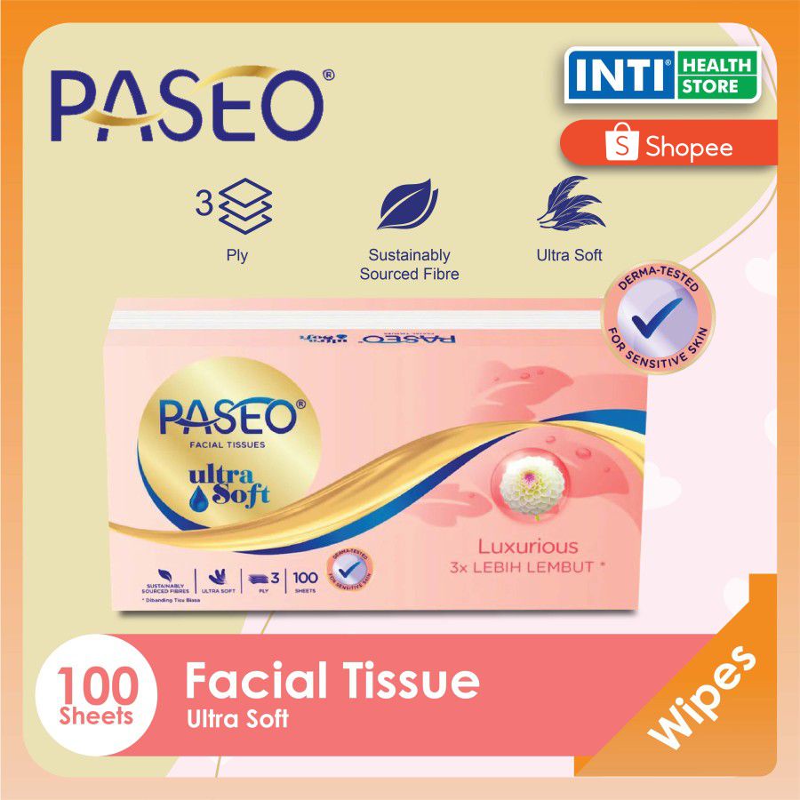 Paseo | Ultra Soft| Tisu Wajah Paseo | facial Tissue | 100's
