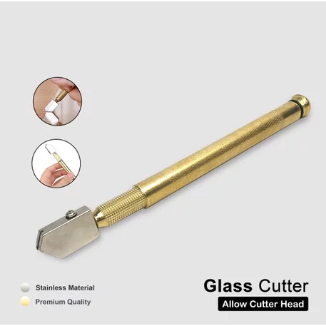 Benz Pisau Potong Kaca / Glass Cutter Oil Glass Cutter Gold / Alat Pemotong Kaca Manual Gagang Besi / Pisau Potong Kaca Keramik