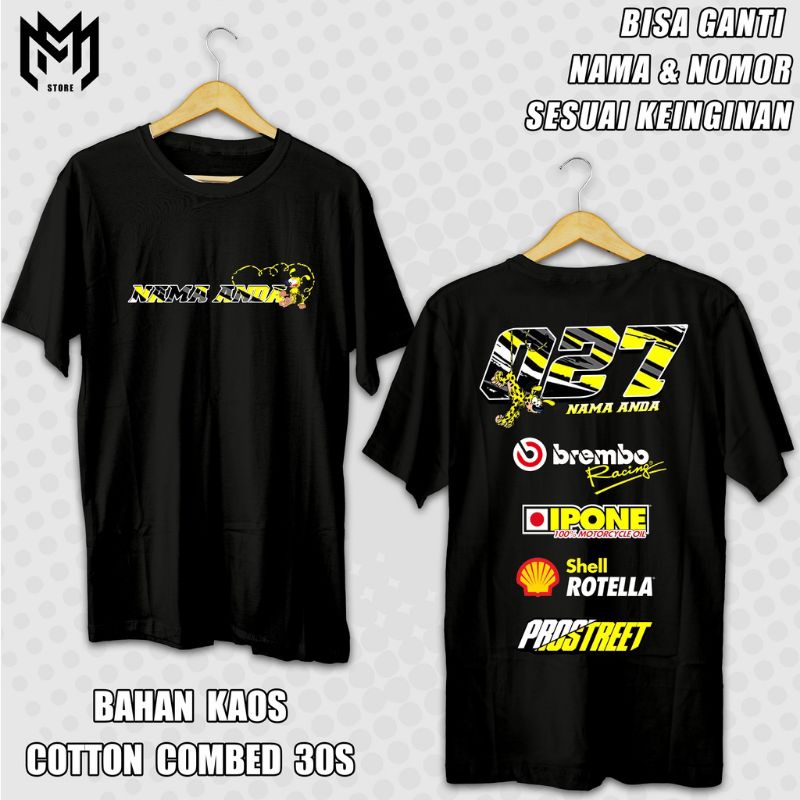 KAOS RACING COSTUM BISA TAMBAH NAMA DAN NOMOR SESUAI KEINGINAN