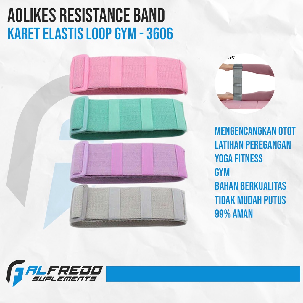 AOLIKES Resistance Band Karet Elastis Latihan Peregangan Fitness 3606 Latihan Pilates