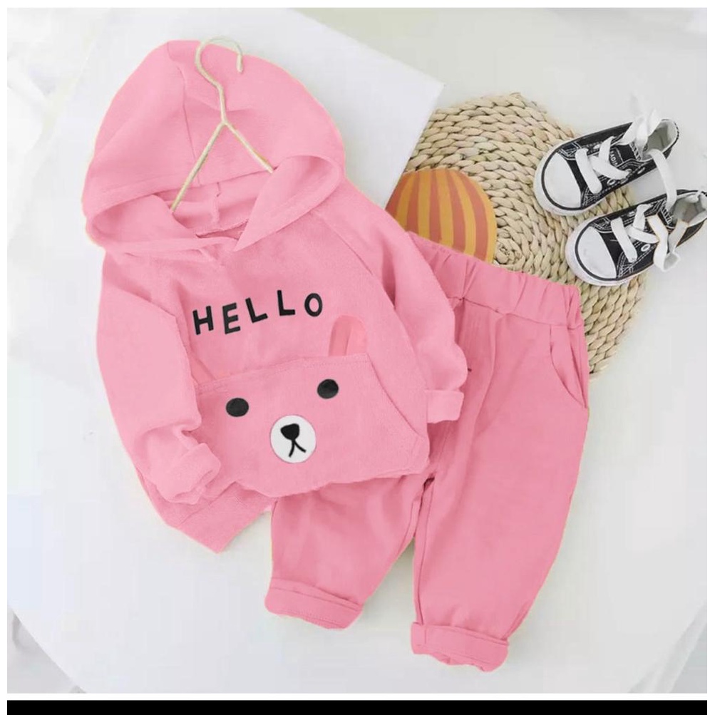 SETELAN HOODIE ANAK PEREMPUAN/BAJU ANAK TERBARU 1-5 TAHUN