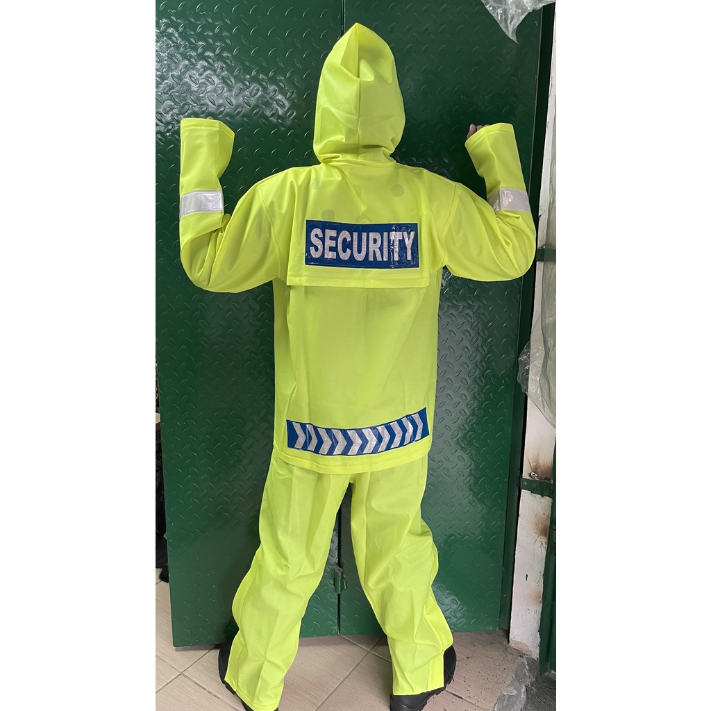 Jas Hujan Security PVC - Jas Hujan PVC Karet Tebal - Jas Hujan Stabilo Jas Hujan Setelan Satpam