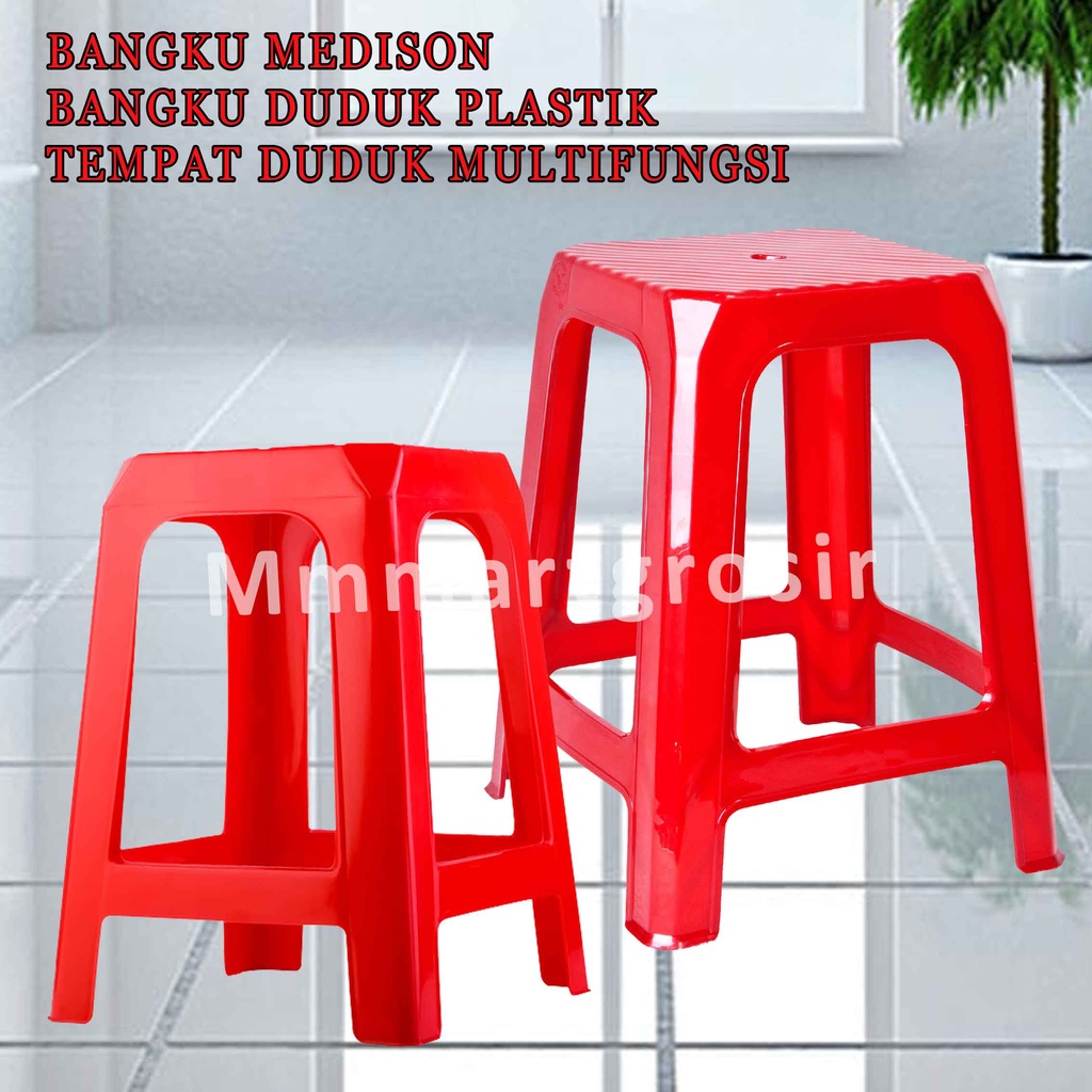 Bangku Medison / Tempat Duduk Tanpa Lengan / Bangku Plastik / Multifungsi