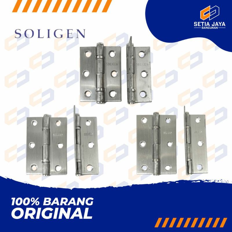 Engsel Tipis Lemari / Rak Soligen Stainless Steel