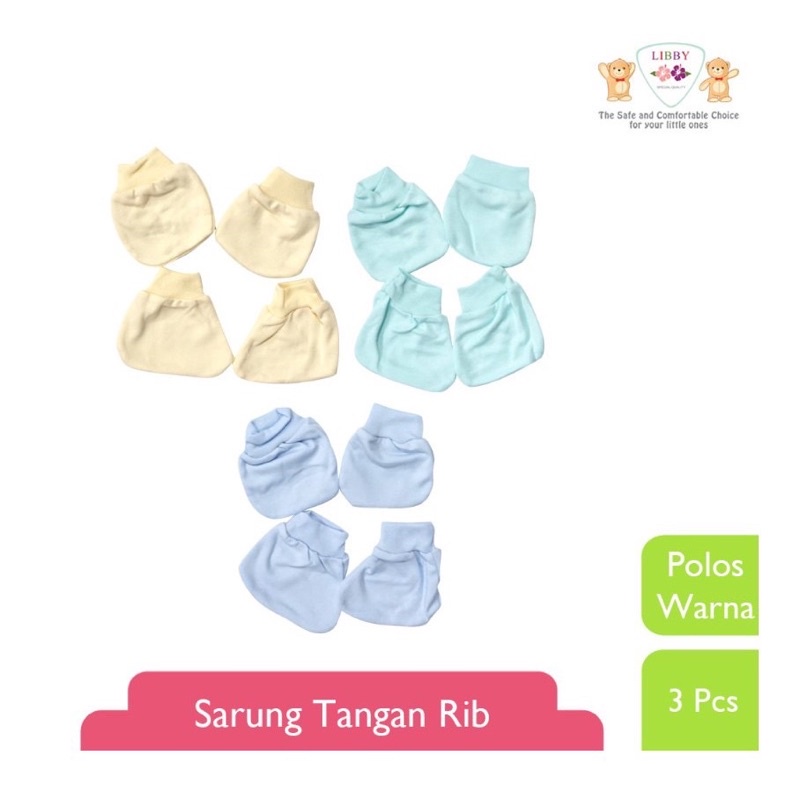 Libby Set Sarung Tangan Kaki Motif, Warna, Polos Karet dan Rib / Set SarungTangan Kaki Libby