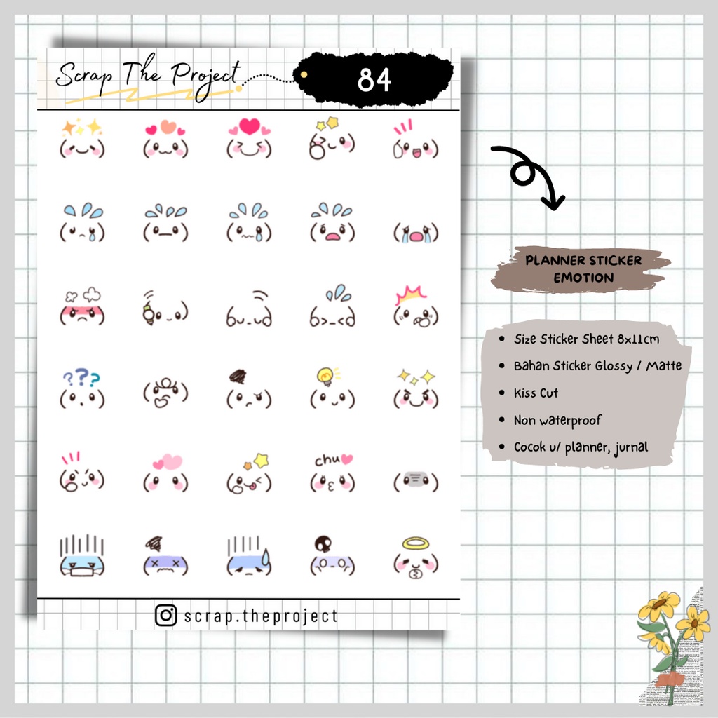 

STICKER PLANNER JOURNAL / STICKER EMOTICON FEELING / STP - 84
