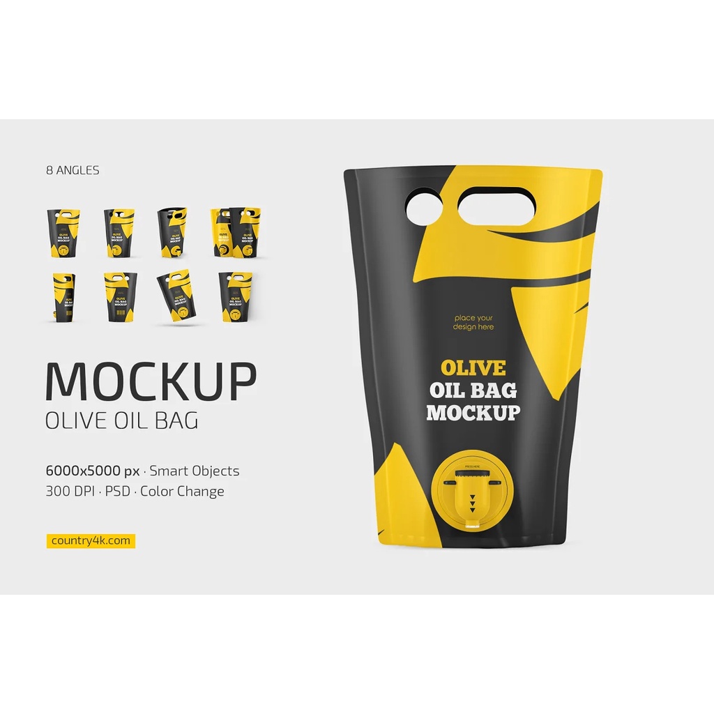 Olive Oil Bag Mockup Set