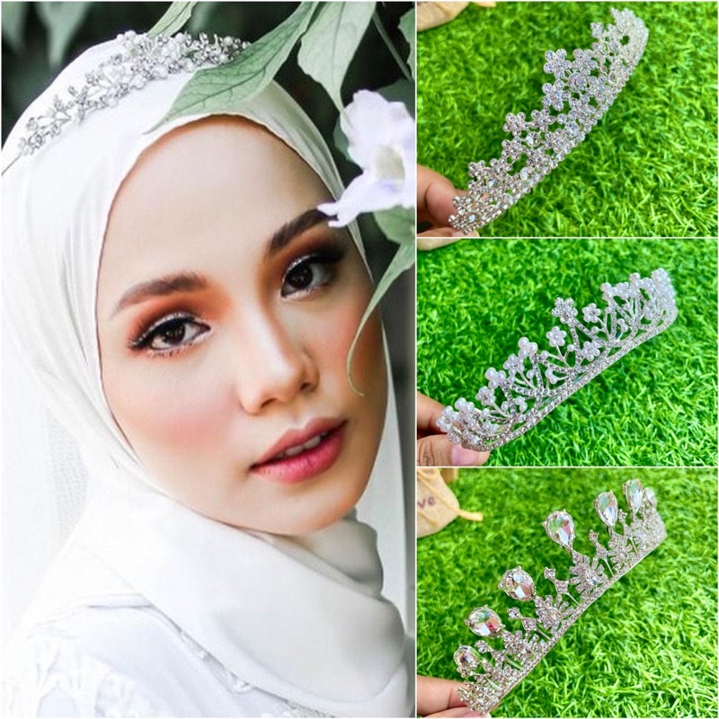 001 mahkota hijab/ mahkota wisuda/ mahkota wedding/ tiara/ headpiech bunga