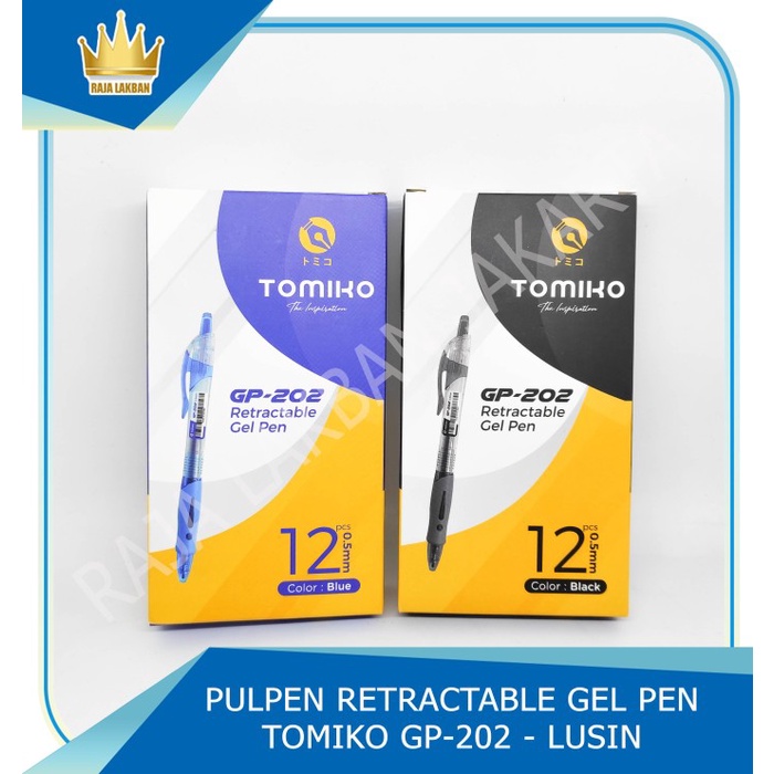 

Pulpen TOMIKO Retractable Gel Pen GP 202 0.5 MM - LUSIN - Biru