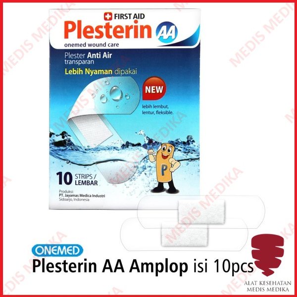 Onemed Plesterin AA Isi 10 Plaster Luka Anti Kedap Air Trasnparan Elastis Plester Trasnparant Tape Bening p3k