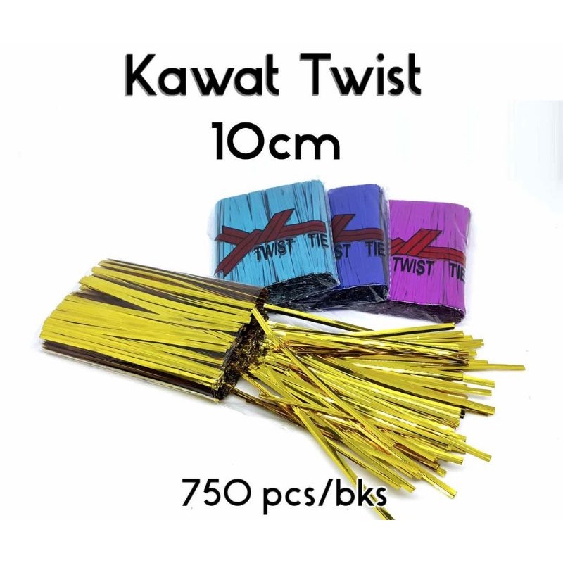 Kawat Twist Potong 10CM isi 750pcs/bks Twist Tie 10 cm Pita Kilap Souvenir Lolipop