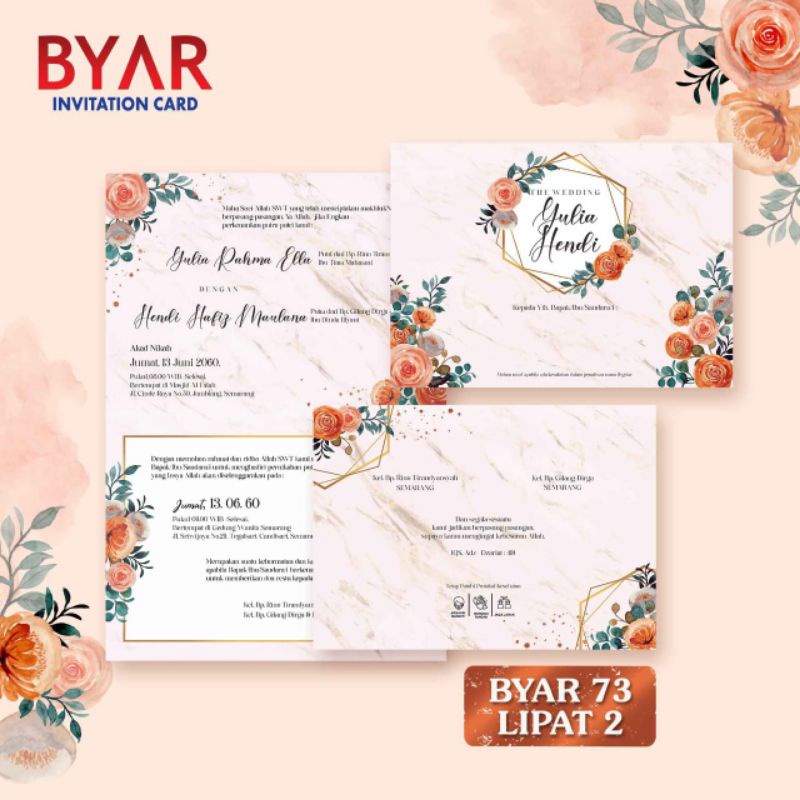 Blangko Undangan Pernikahan/Undangan Khitan seri Byar 73