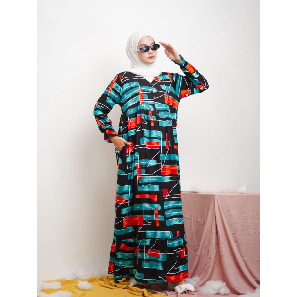 GAMIS KOREA SERI 2 (MOTIF KOTAK) / Gamis Arab / Gamis Harian / Gamis Lebaran / Gamis Kondangan