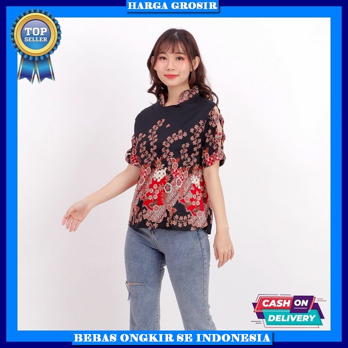 Atasan Kerja Casual Baju Batik Wanita Atsan Remaja Impor Baju Kondangan Blouse Cewek Kekinian Buju C