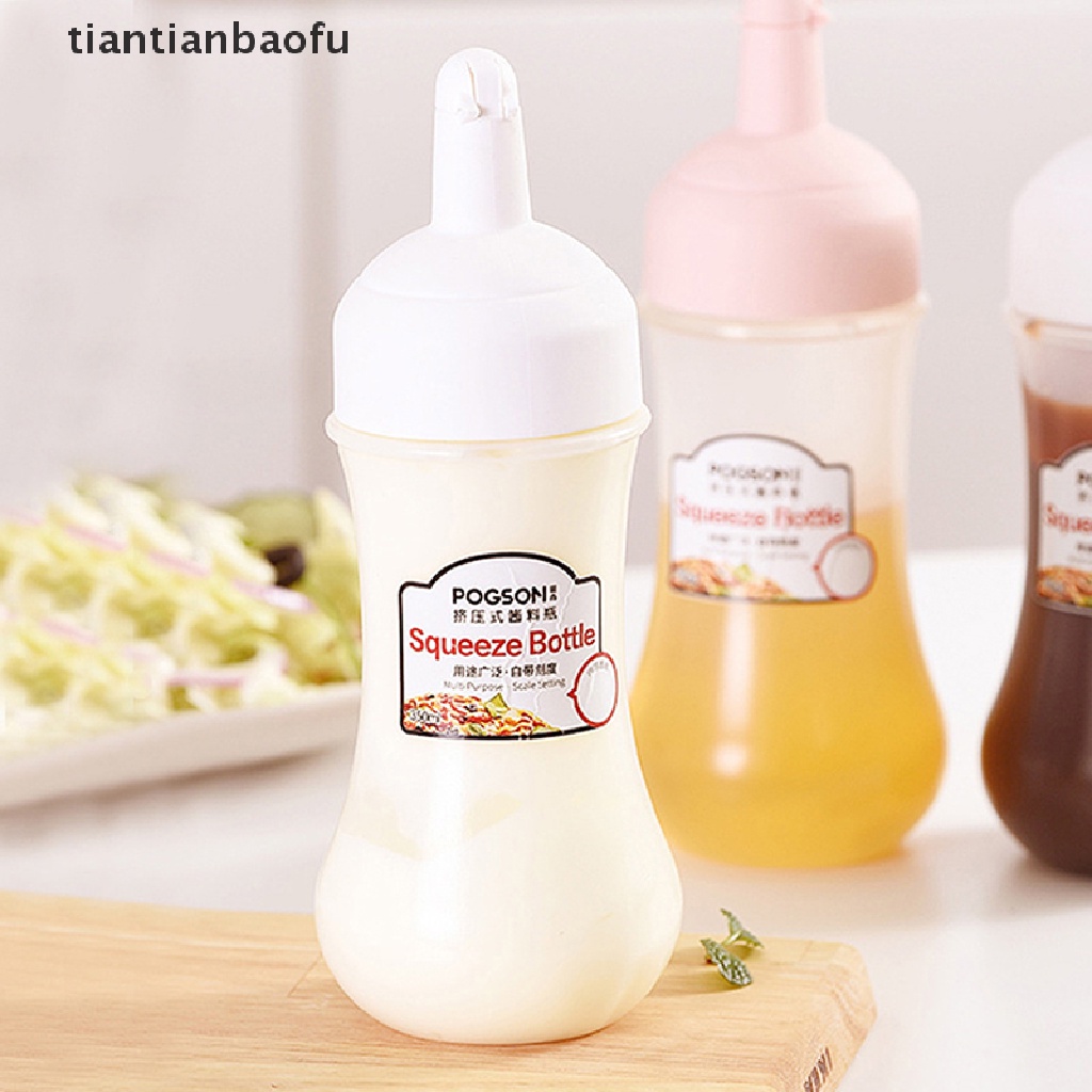 (Tianbaofu) Botol Bumbu / Saos / Kecap / Salad 350ML Dengan Tutup Segel