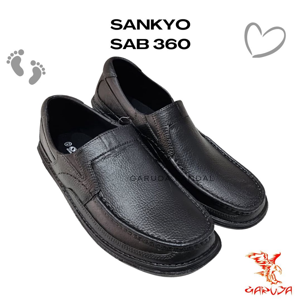 Sepatu Slip On Pria Pantofel SANKYO SAB 360 Karet Anti Air