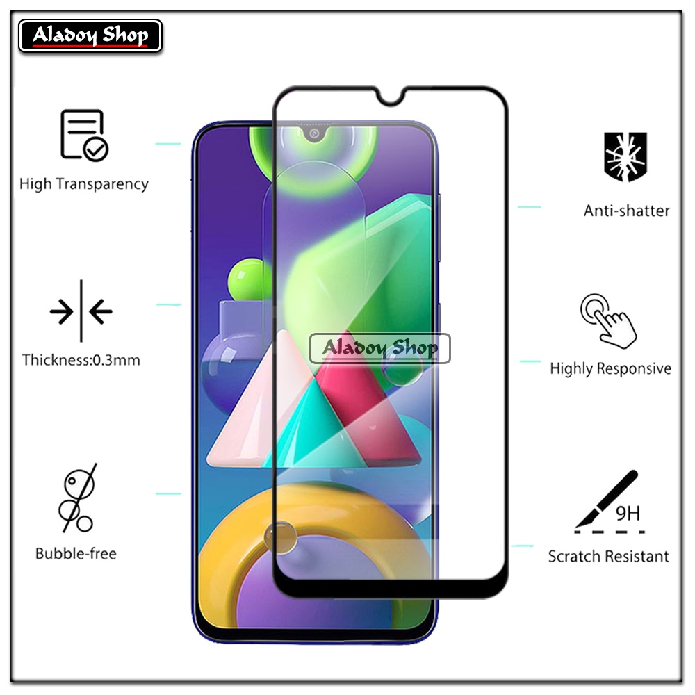PAKET 2 IN 1 Tempered Glass Layar Samsung M21 + Skin Carbon Film 3D