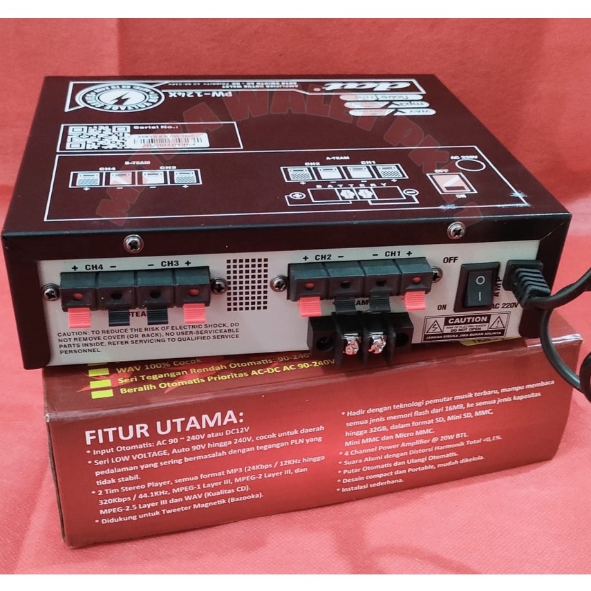AMPLI WALET DAT PW 124X 2 Player 4 Channel Amplifier DAT PW124X