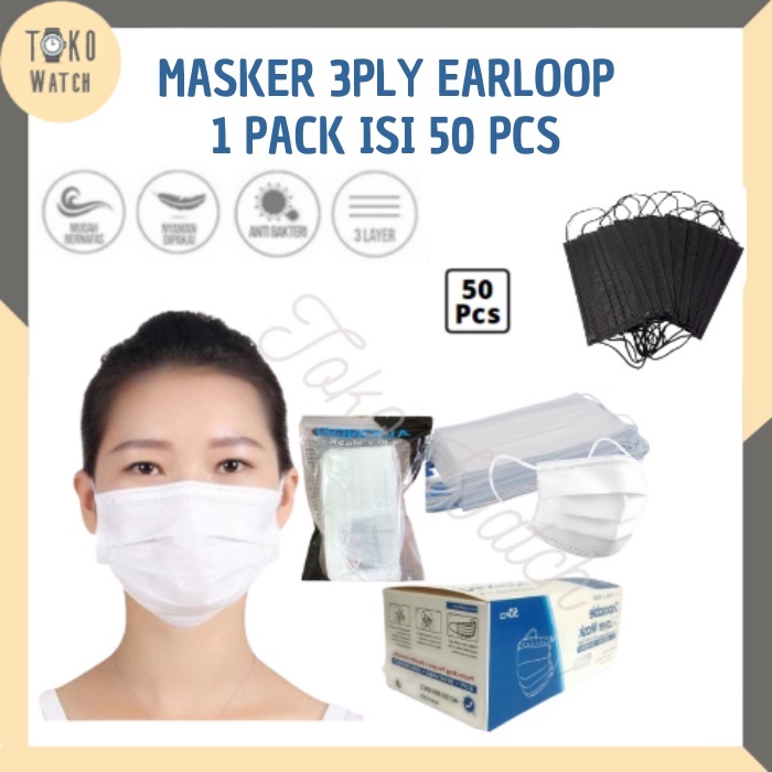 Masker 3Ply Earloop Disposable Protective Mask TW