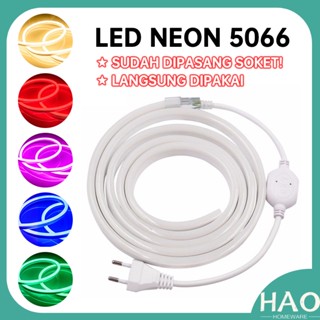 Paket Lampu LED Neon Flex 220V Lengkap Tinggal Colok / HK-5066 Strip Flexible IP65 WATERPROOF