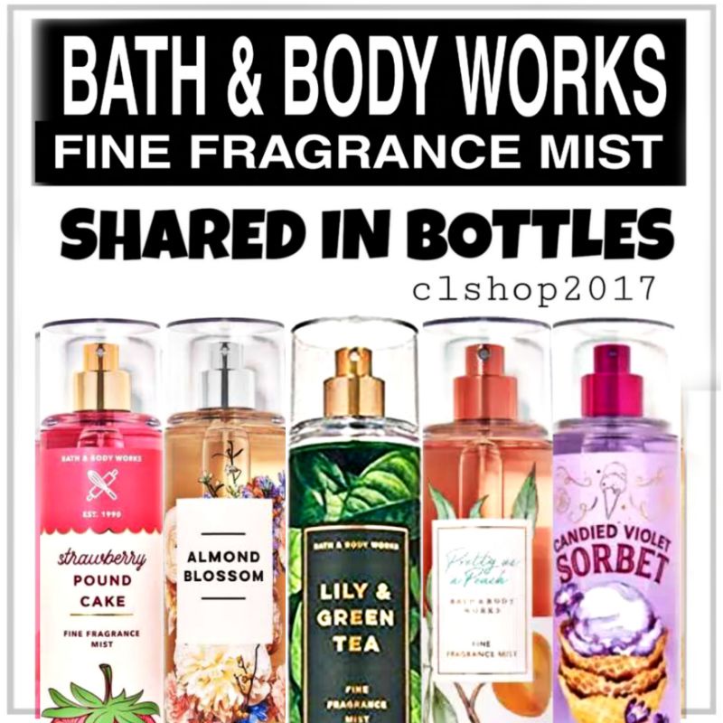 BBW MIST SHARE IN BOTTLES 3 ML PART 2/3 IN THE STARS MARSHMALLOW PUMPKIN LATTE CANDIED VIOLET SORBET DARK KISS WARM VANILLA SUGAR PURE WONDER ROSE WATER &amp; IVY SALTWATER BREEZE SWEET PEA TIKI BAY BALI CHERRY ALMOND BLOSSOM BUBBLY ROSE PEAR CREME BRULEE