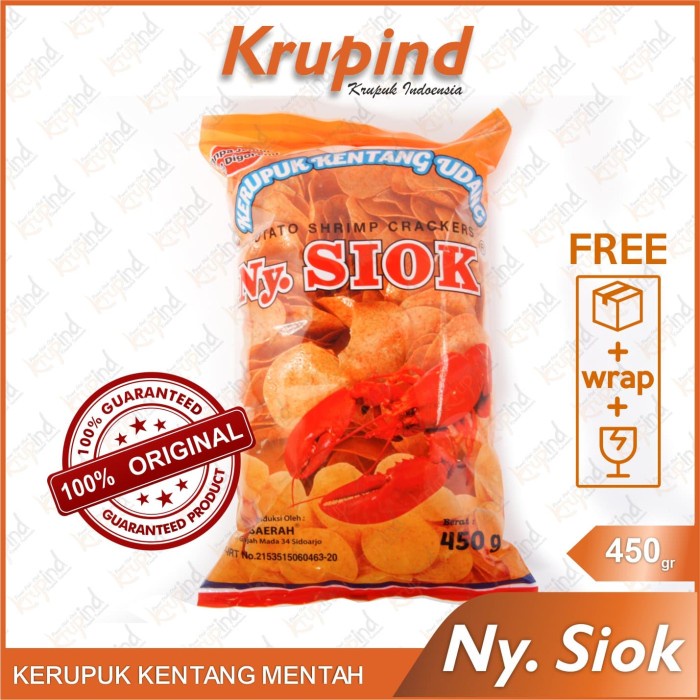 

NEW Ny Siok/NySiok - Krupuk / Kerupuk Kentang Udang Mentah 450gr - Krupind
