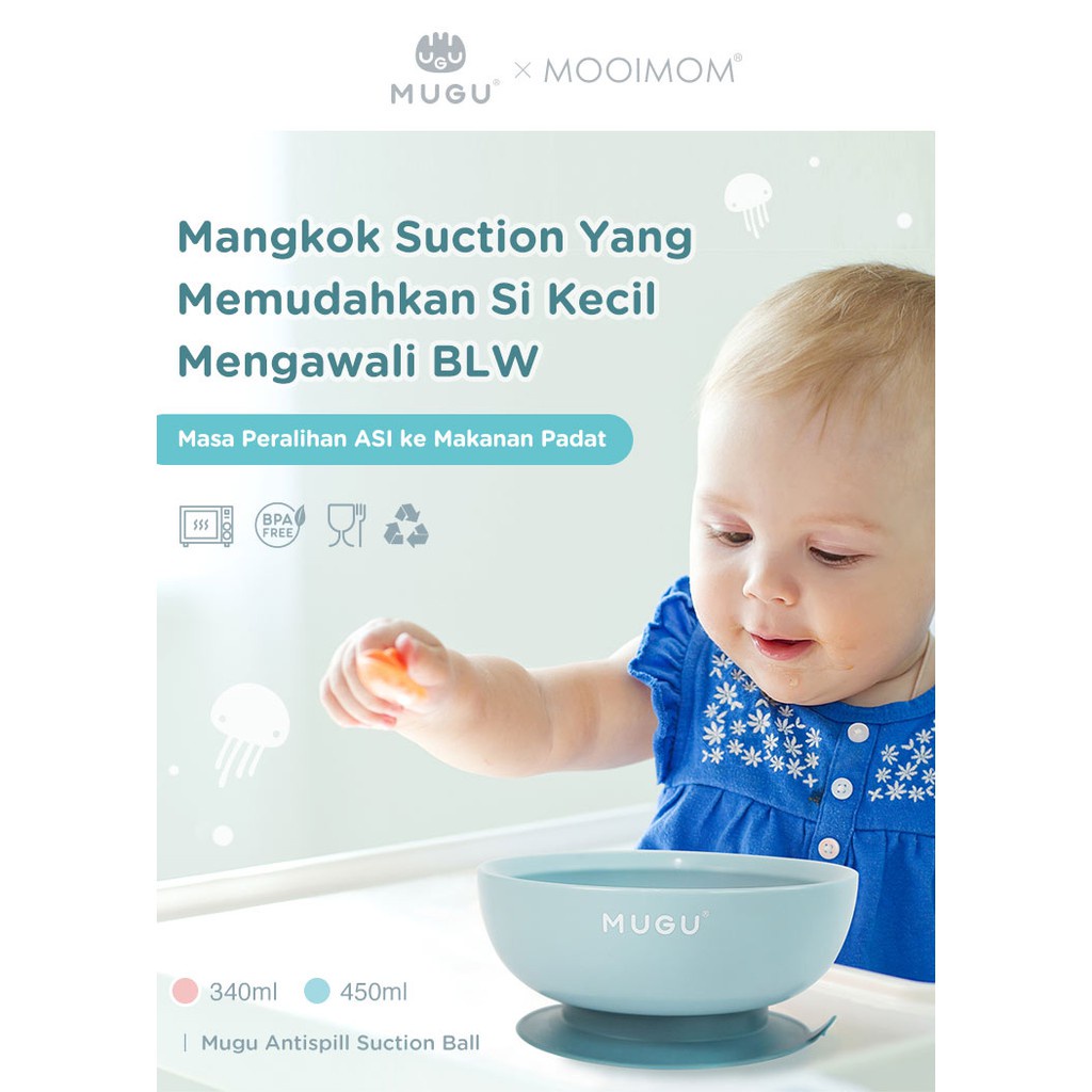 MUGU Anti Spill Suction Bowl Mangkok Bayi Anti Tumpah