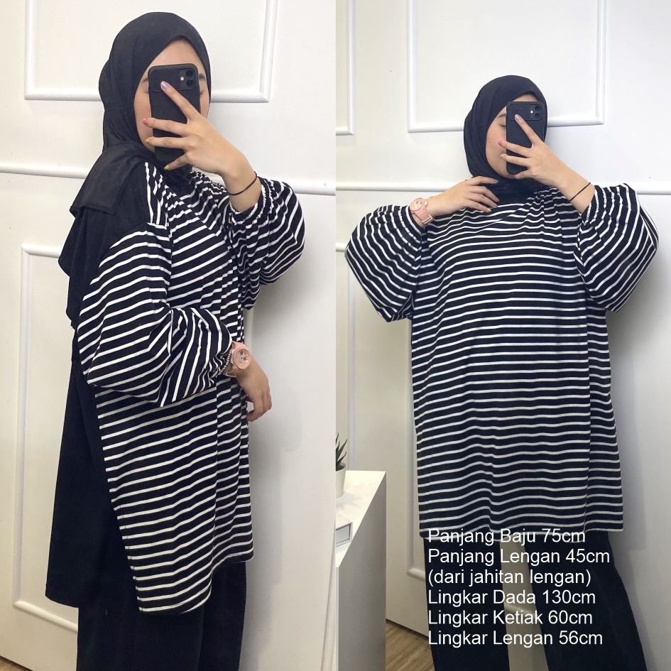 FEMONRITCH Blouse JUMBO Wanita BIG SIZE Oversize hijab wudhu Busui friendly