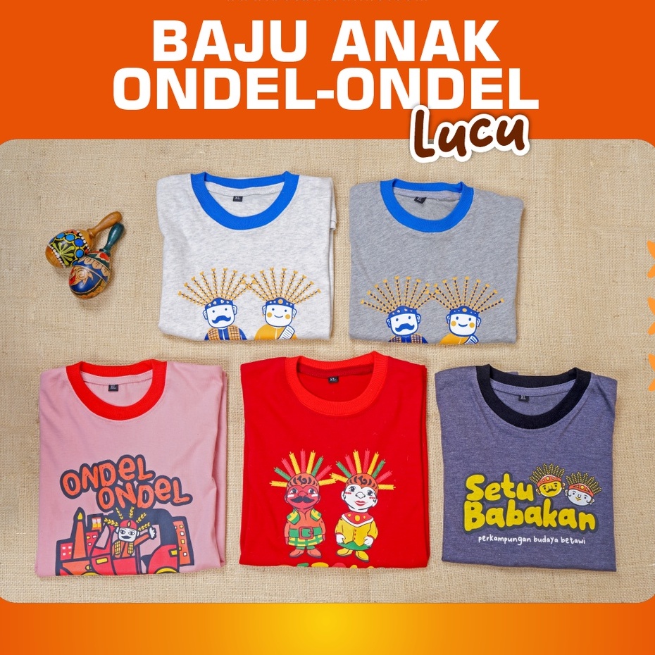 Kaos motif Ondel Ondel/ T-shirt anak motif ondel-ondel