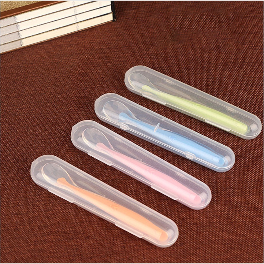 [SMALLBELL SHOP]SENDOK SILICONE makan bayi silikon lentur lembut mpasi/peralatan makan bayi BPA free/sendok silikon ada box/Baby Spoon Silicone