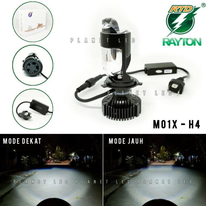 ORIGINAL RTD Rayton - Lampu Utama LED M01X-H4 + Kipas Pendingin