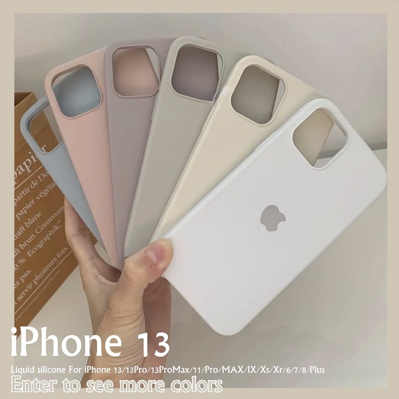 Case Bahan Silikon Cair Untuk iphone 14 / 13 / 12 / 11 / Pro Max / XS Ma / X / XR 7 8 / plus / SE / 6SP