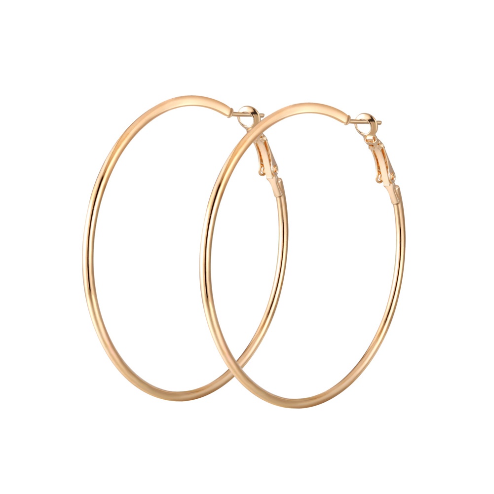 Anting Hoop Bentuk Lingkaran Besar Model Hollow Untuk Wanita