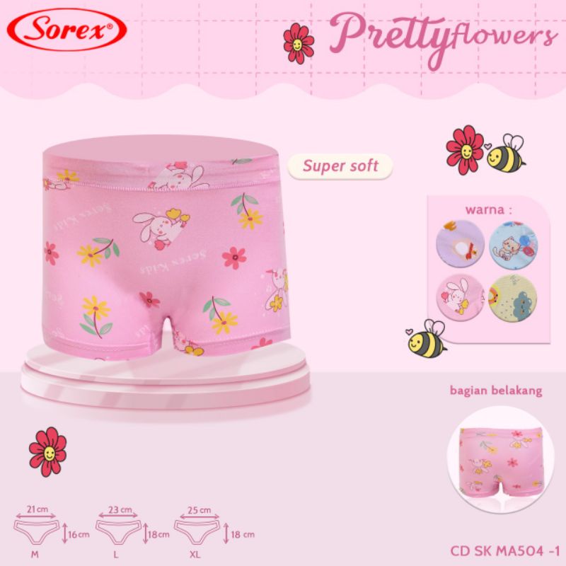 Sorex kids girl MA 504-1 (pretty flowers) harga perbiji celana dalam anak perempuan M,L,XL
