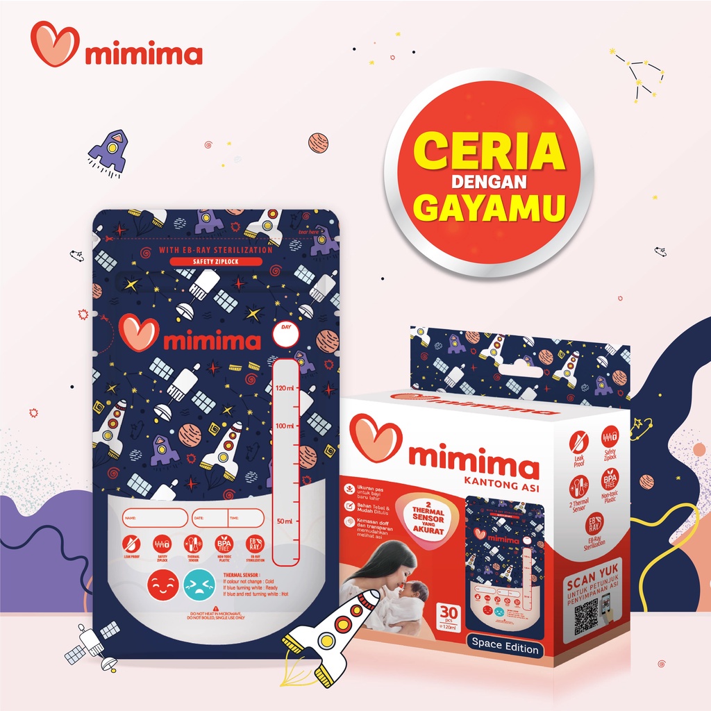 Mimima Kantong ASI dengan 2 Thermal Sensor 120 ml 30 Pcs