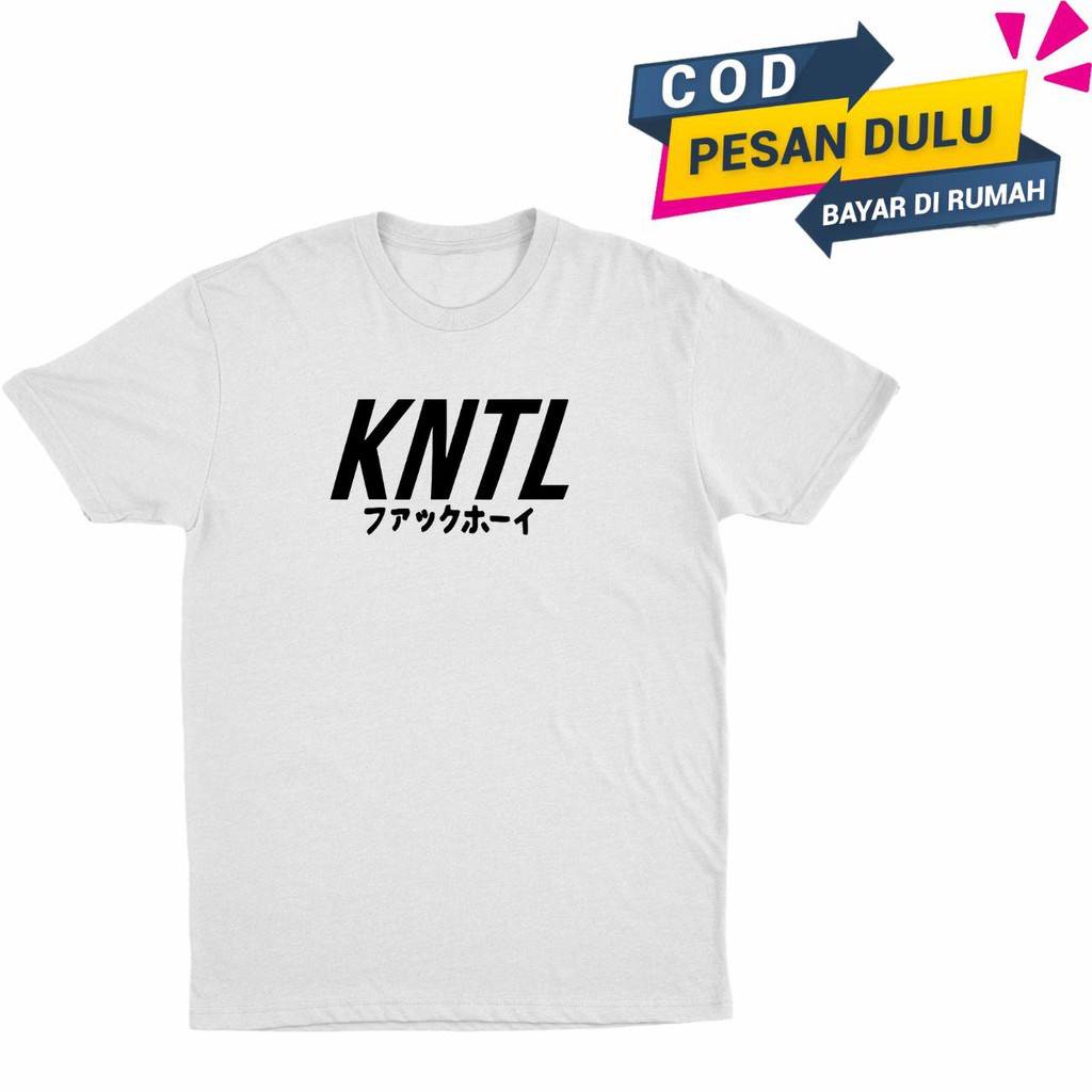 kaos distro kata kata lucu kntl kanji jepang arti keren simple lengan pendek katun tshirt pria wanit