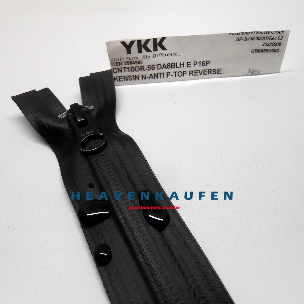 Resleting Zipper Jaket YKK Aqua Guar Anti Air Waterproof 75 cm Atau 30 inch Set Open End Hitam High Quality