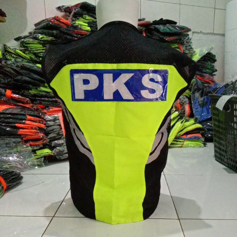 Rompi PKS patroli keamanan sekolah hijau neon