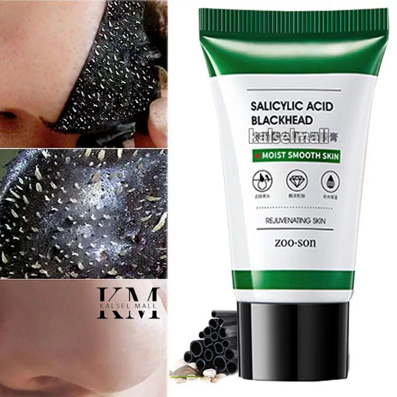 Masker Pengangkat Pembersih Pencabut Penghilang Komedo Hidung Wajah Salicylic Acid Blackhead 100% Original Pore Strip Zooson Charcoal Black Head Nose Pack Peel Off Kream Cream Krim Khomedo Jerawat Kulit Berminyak Noda Flek Hitam OC12