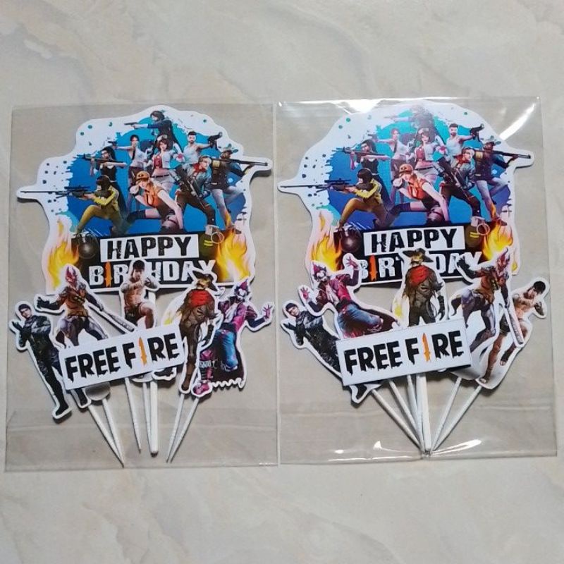 Topper ulang tahun/hiasan kue ultah FREE FIRE