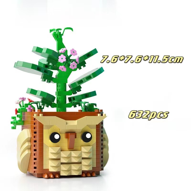 Mainan Balok Bangunsusun Model Lego Bentuk Hewantanaman Succulent Untuk Hadiah Anak