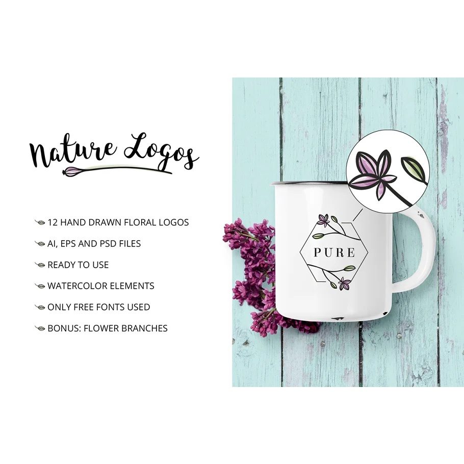 Nature Floral Premade Logos