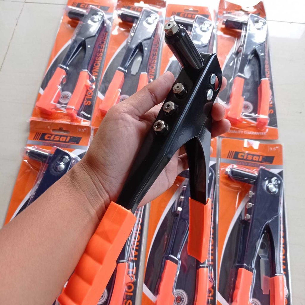Tang Rivet CISAL 9,5&quot; inci 2.4 - 4.8 mm Hand Rivetter Free 20 Paku Rivet