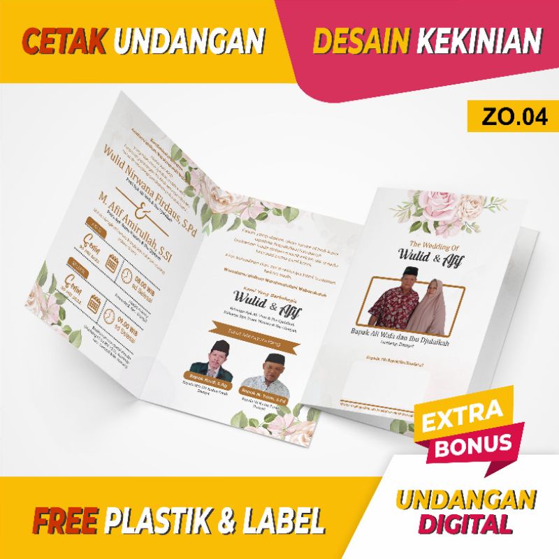 UNDANGAN ORANG TUA UNTUK PERNIKAHAN ANAK/ KHITANAN DESAIN MODERN ZO 04
