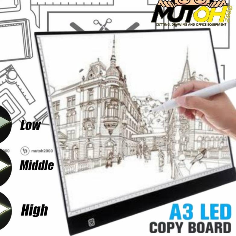 

10.10✔️LED Drawing Tracing Board A3 cahaya dapat diatur papan Jiplak A3|SQ5
