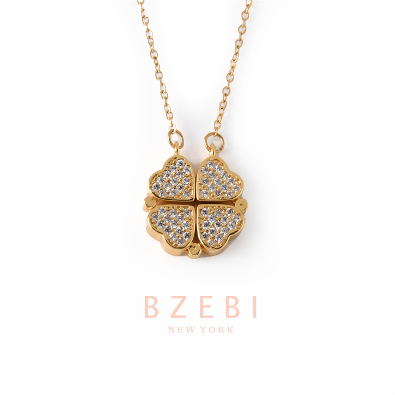 Kalung Emas 18k Dengan Liontin Berlian Bahan Titanium Steel Anti Karat Gaya Korea Untuk Wanita 396n