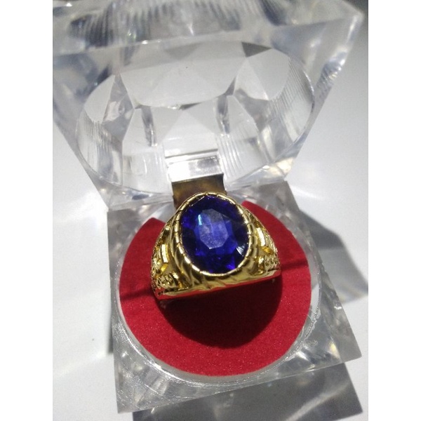 Cincin Gold Mata Biru Pria